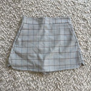 Zara High Wasted Plaid Mini Skort